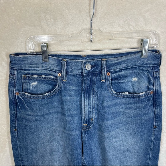 Gap women’s barrel leg high rise jeans distressed size 28 - Picture 3 of 7